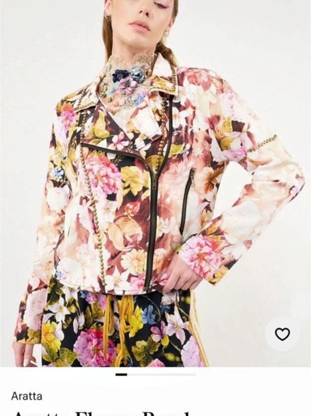 Aratta Flower Bomb Motorcycle Jacket Floral Black & Pink